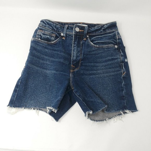 Good American Bombshell High Waist Denim Shorts Medium Wash Size 0/25